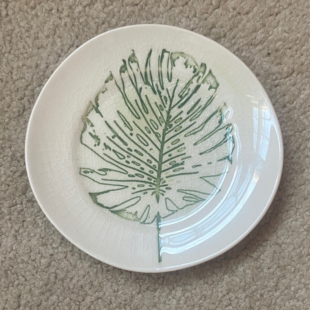 Leaf Design Plate Creative Co Op